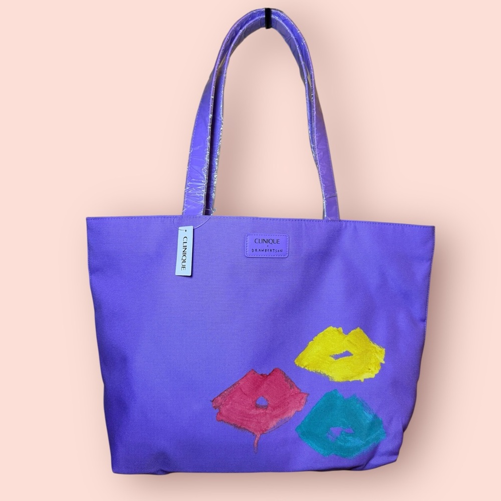 Clinique x Drawbertson Limited Edition Purple Tote Bag